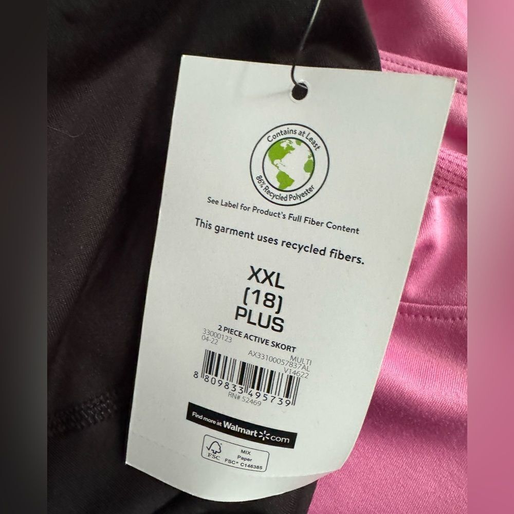 NWT New ATHLETIC WORKS Set 2 Girls Athletic Skorts Skirts Pink Black Plus XXL 18 - Picture 7 of 7